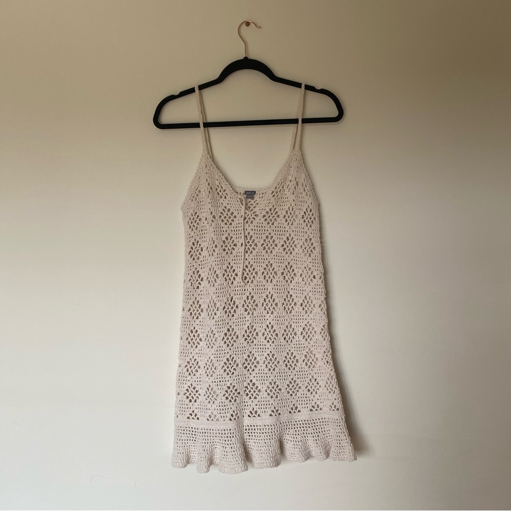 Aerie White Knitted Beach Cover Up Dress M